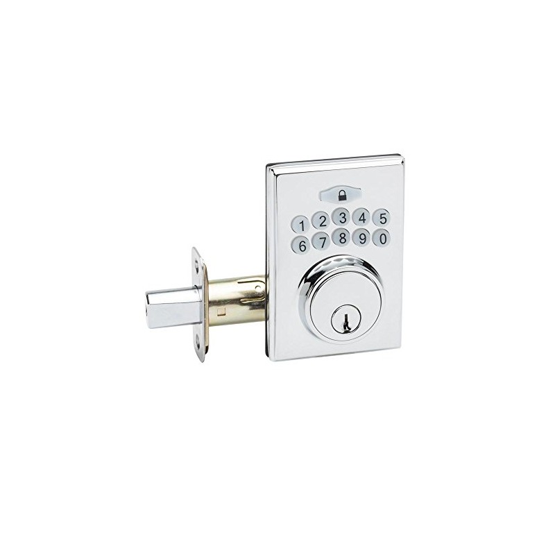 Copper Creek DBF3410PS Square Electronic Keypad Deadbolt, Polished Stainless