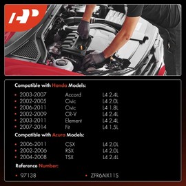 A-Premium - 4 bujías de iridio platino compatibles con Acura CSX 2006-2011 2.0L, TSX 2004-2008 2.4L y Honda Accord 2003-2007 2.4L, Civic 2002-2005 2.0L, compatible con 2007-2014 5L L