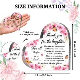 Friendship Thank You Gifts for Women Best Friends Forever Plaque for Her Bestie Birthday Gifts Acrylic Heart Decoration for Home Best Friend Forever Plaque Gifts for Bestie