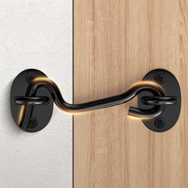 Barn Door Lock Gate Latch - Upgrade 4 Inch Heavy Duty Hook and Eye Latch Screen Door Latches Hardware Gate Lock for Bedroom Door Sliding Door Closet Window Cabinet Bathroom Outdoor Fence