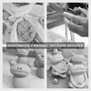 NAGU 100% Handmade Ceramic Stick Incense Burner Holder,Small Frog Incense,Lotus