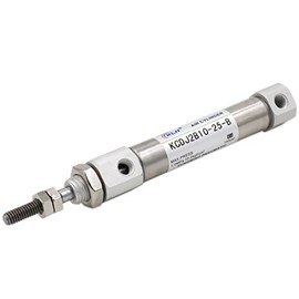 Heschen Stainless Steel Slim Air Pneumatic Cylinder, CDJ2B 10-25, M5 Port, 10mm Bore, 25mm Stroke, Double Acting Single Rod