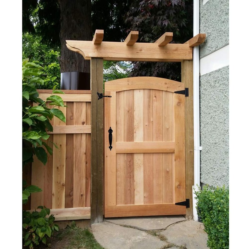 Gate Hardware Kit Heavy Duty,with Self Locking Gate Latch,6 inch