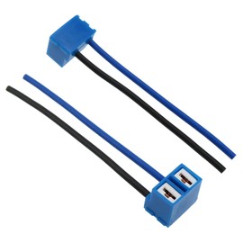 ZZHXSM 2pcs Car H7 Headlight Bulb Right Angle Ceramic Socket Plug Connector Adapter Wiring Harness Light Connector LED Accessories