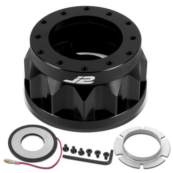 J2 Engineering J2-HUB-OT48-BK 2" 6-Bolt Aluminum Steering Wheel Hub Adapter