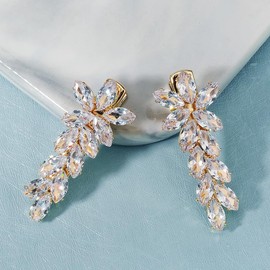 Wekicici Rhinestone Hair Clips Gold Crystal Hair Barrette for Women Wedding Bridal Hair Clip Headpiece Decorative Hair Accessories Jewelry for Party Prom (Gold)