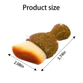 zipelo Auto Interior Dust Brush, Car Detailing Cleaning Brush with Diamond, Bling Handle Soft Bristles Dusting Tool, Scratch Free Dirt Clean Brushes for Vehicle Air Conditioner Vent (Light Brown)