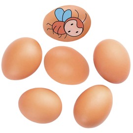 SRTSTR Pack of 6 wooden eggs help laying, wooden eggs for painting, nesting eggs made of plastic for chickens to stimulate hens to lay eggs, promote laying or prevent eating eggs