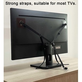 3 Pack No-Drill Flat Screen TV Safety Straps, Adjustable Anti-Tip Furniture Anchor Kit for Baby Proofing