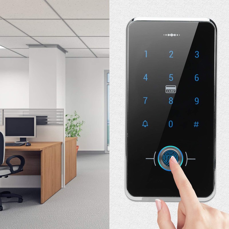 Keyless Entry Door Keypad, Touch Screen Fingerprint Password Card Reader
