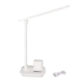 LED Desk Lamp 3 Colors Stepless Dimming Touch Control Eye Protection LED Reading Light with USB Output White