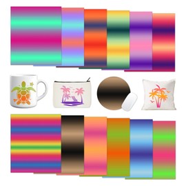 Tintnut Gradient Infusible Ink Transfer Sheets - 12 Sheets 12"x10", Ombre Rainbow Pattern Sublimation Transfer Paper Bundle Compatible with Cricut for DIY Mugs, Tumblers, Key Chain, T-Shirts