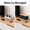 Cable Management Box for Power Strips & Cords - Bamboo