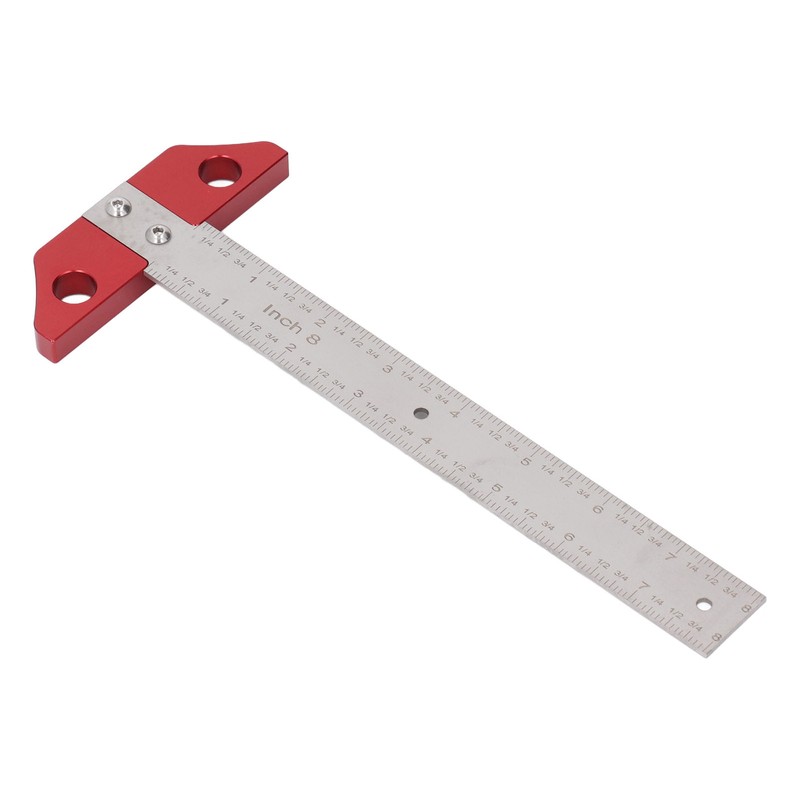 T Square Ruler 8in Drawing Metal Woodworking Layout Measuring Scriber