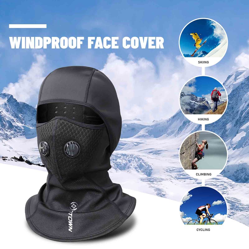 Balaclava Cycle Cap Thermal Face Cover with Breathing Valve in