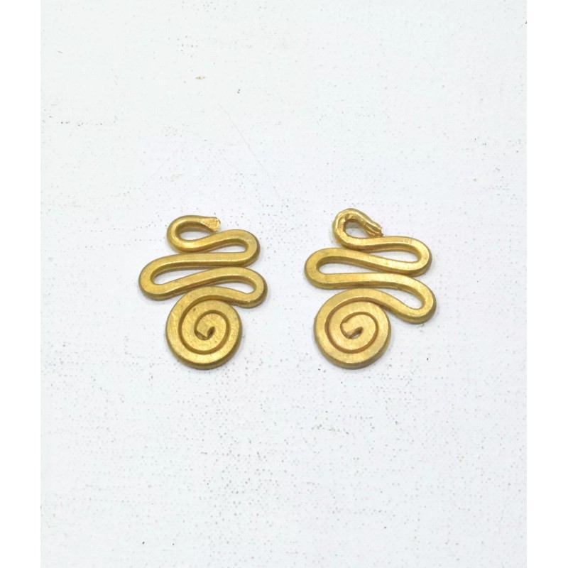 Unbranded Beads African Old Turkana Brass Coil Pendants