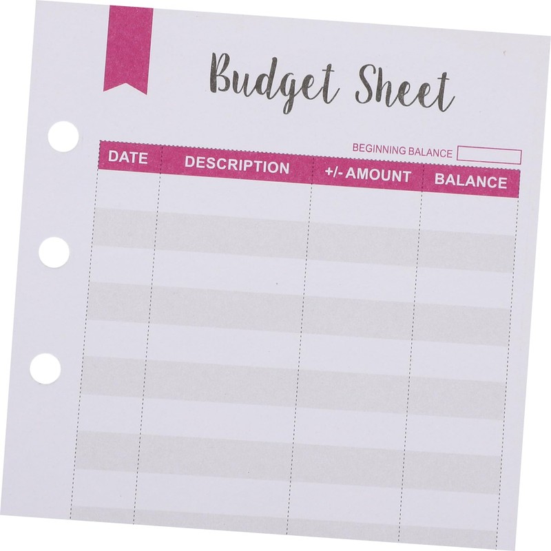 TEHAUX 1set Budget Planner Refills Thick Punched Expense Tracker Sheets