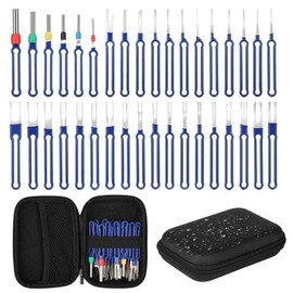 36 PCS Upgraded Terminal Removal Tool Kit, Pin Extractor Tool, Electrical Wire Connector Pin Removal Tool Kit, Universal Terminal Ejector Kit with a Protective Bag(Blue)
