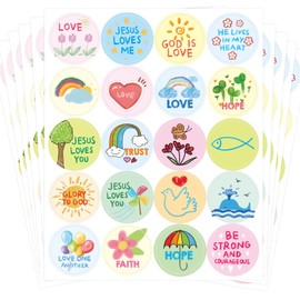 Fancy Land Kid-Drawn Christian Stickers Easter Religious Sticker for Kids Church Sunday School VBS Activities Party Favors 200Pcs