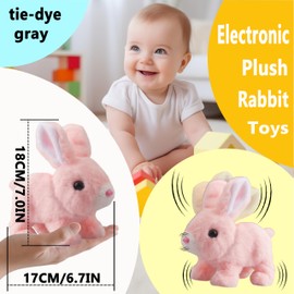 A-SZCXTOP Electronic Plush Rabbit Toys for for Toddlers Kids,Realistic Fun Bunny Interactive Pet Toys for Easter Christmas Birthday Gift (Pink)