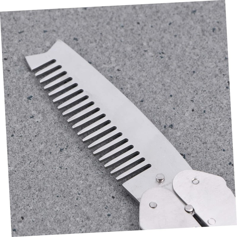 WOONEKY Stainless Steel Beard Comb Mustache Brush Men's Styling Tool