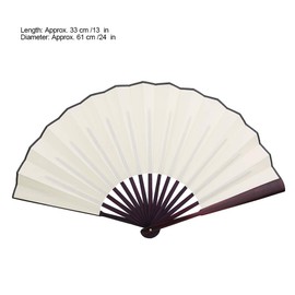 Mumusuki Abanico Plegable de 24 Pulgadas, Rojo, Negro y, Hecho de Maciza, Hermoso y Respetuoso con el Medio Ambiente, Ideal para Bodas, Abanicos de Artesanales para Regalos