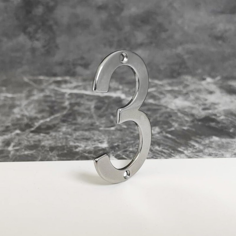 Premium 3 Inch High Stainless Steel Mailbox Numbers- Unique Polish