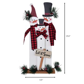 Grace Home Wooden Snowman Family Sign Tabletop Mantel Centerpieces Merry Christmas Snowman Figurines Winter Xmas Indoor Outdoor Decorations