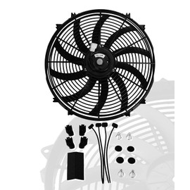 16" inch Universal Slim Fan Push Pull Electric Radiator Cooling 12V Mount Kit