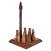 Ajuny Handcrafted Table Top Mini Bowling Game Set Indoor Wooden