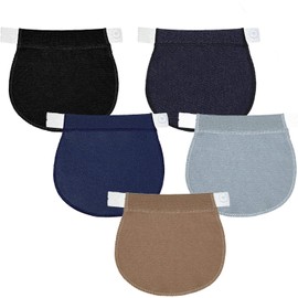 SATINIOR - Extensor de pantalones de maternidad ajustable para embarazo, extensor de cintura ajustable, extensor de cintura elástico para mujeres embarazadas, Negro, azul, caqui, azul marino y azul