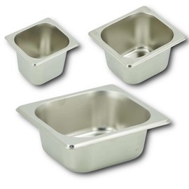 HOOZ GN Container 1/9 Stainless Steel, 150 mm Height, Food Safe Gastronorm Container Made of Stainless Steel, Draining or as a Cooking Insert, Heat Resistant Gastro Container