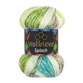 Wollbiene Splash Batik, 100 g, with Colour Gradient, Anti-Pilling Multicoloured Knitting Wool, Crochet Wool, Wool, All-Year Wool (7030)