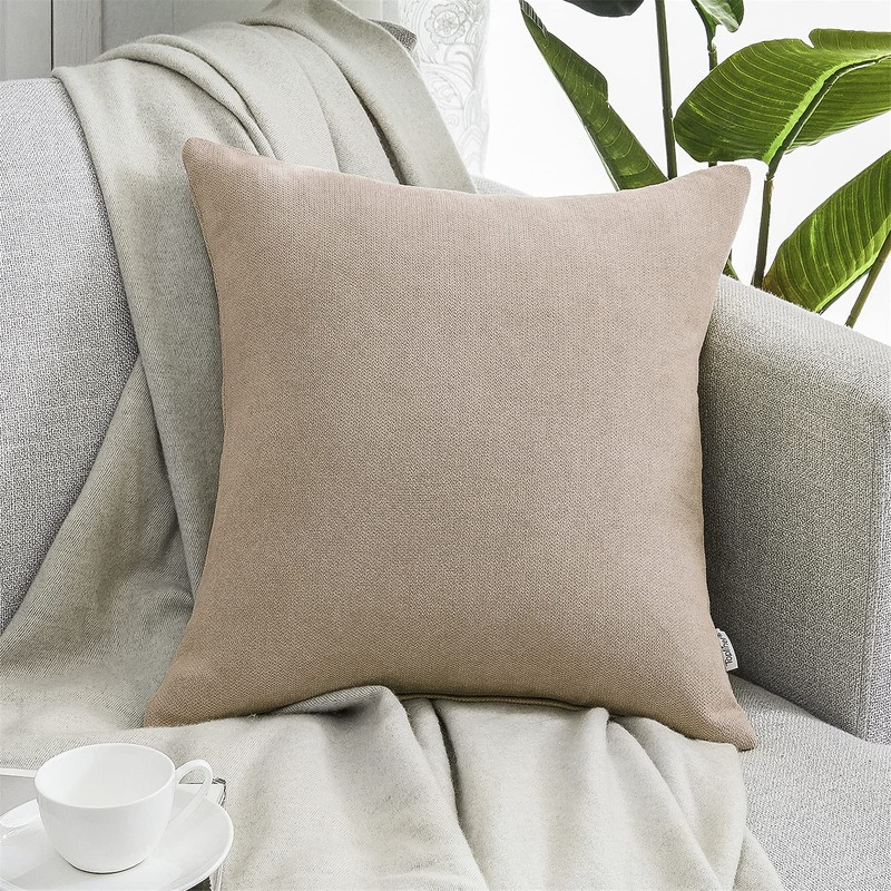 Topfinel Decorative Cushion Covers, Lumbar Cushion Covers, Plain, Chenille, with