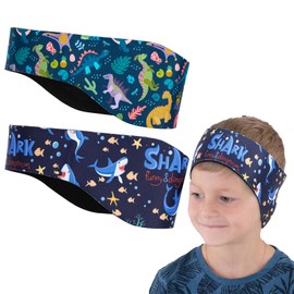 2PCS Swimming Headbands,Cute Swinmmers Ear Headband,Waterproof Swim Hair Protection Band,Toddlers Swimmer Ear Guard,Kids & Adults Ears Covers Band for Swimming,Showering