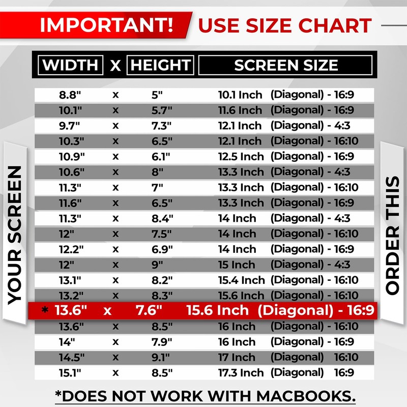 SightPro Magnetic Laptop Privacy Screen 15.6 Inch 16:9 - Removable