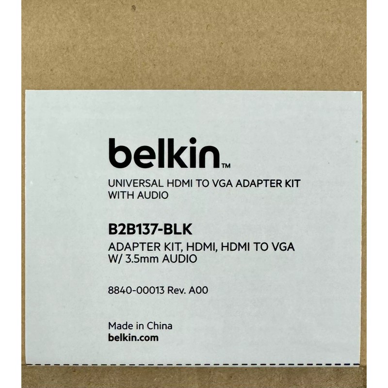 Belkin NEW Belkin B2B137-Blk HDMI to VGA Adapter Kit with