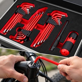 30-Piece Hex & Torx Key Set for Repairs – Long-Arm Ball-End Wrenches with Handles for Auto, Bike & Home Maintenance