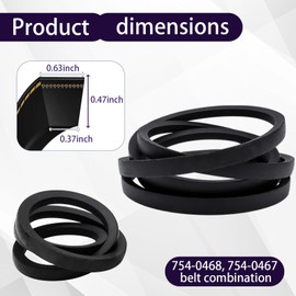 954-0468 and 954-0467 Mower Drive Belt Set (5/8" x 91" / 5/8" x 41.5") - Fits MTD Cub Cadet & Toro, Replaces 754-0468A 954-0467A 112-0301 112-0305