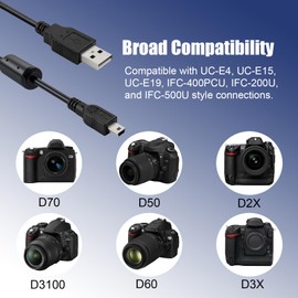 AZJCKEW Mini USB Camera Cable Replacement for Nikon UC-E4 & Canon Cameras