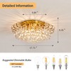 CVKASH 4-Lights Crystal Chandelier Modern Semi Flush Mount Ceiling Light