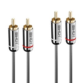 LINDY 35345 1m Dual Phono Audio Cable, Cromo Line