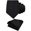 GUSLESON Black Tie Set for Men Formal Business Silk Blend
