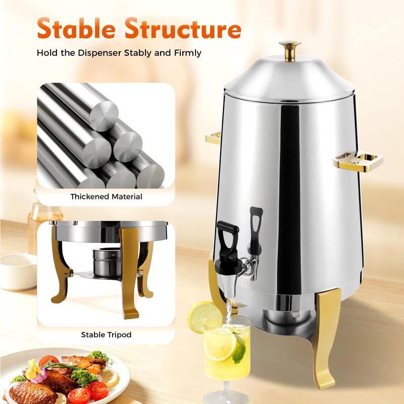 3.5 Gallon Hot Beverage Dispenser,Stainless Steel Coffee Urn Electric Hot