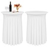 Lumaycens 2 Pack Cocktail Table Covers with Skirt 32x43in White
