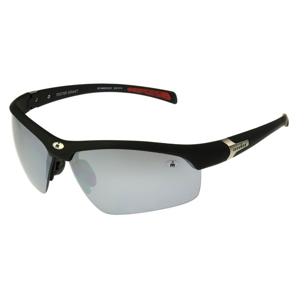 IRONMAN IRONMAN Men's Principle Wrap Sunglasses, Matte Black Rubberized, 71