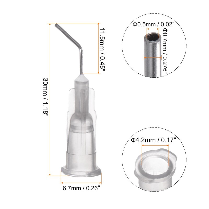 sourcing map 100pcs Blunt Tip Dispensing Needles, 22 Gauge 45