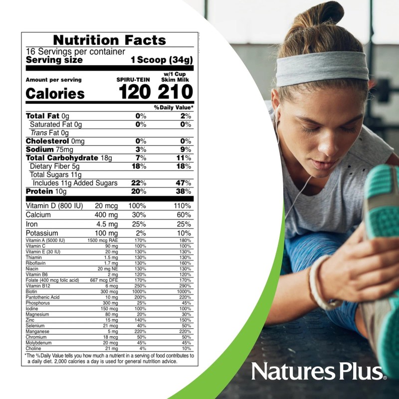 NaturesPlus Spiru Tein Meal Replacement Shake Vanilla For Adults 50