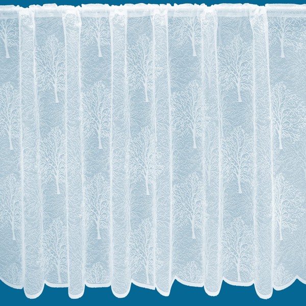 NetCurtainsUK Forest Trees Pattern Net Curtains In White - Sold