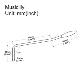 Wilkinson WVC 5 mm Push-in Style Tremolo Arm Tremolo Lever Whammy Bar for Korea Wilkinson WVC/WV2/WV6 Tremolo Bridge Electric Guitar, Chrome with White Cap